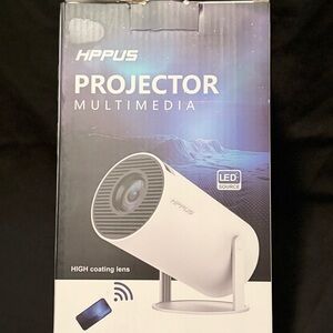 Hippus White Multimedia LED Projector - Compact Home Media Streamer